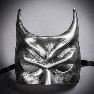 Batman Halloween Masquerade Half Face Mask - Black Silver